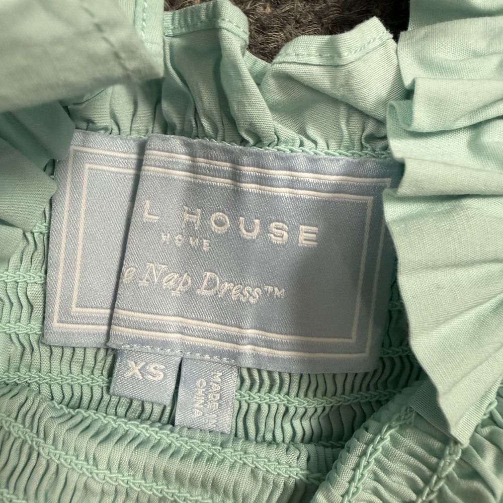 Hill House Home The Ellie Nap Dress XS Green Smocked Tiered Flutter Sleeve Midi - Picture 8 of 10